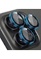 İphone 15 Pro/15 Pro Max Uyumlu Kamera Koruma Lens Koruyucu Temperli Cam Mercek Lens - Mavi