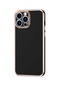 Noktaks - İphone Uyumlu İphone 12 Pro Max - Kılıf Parlak Renkli Bark Silikon Kapak - Siyah
