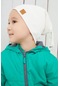 Erkek Bebek Çocuk Beyaz Şapka Bere El Yapımı Rahat Cilt Dostu %100 Pamuklu Kaşkorse-7153 - Beyaz