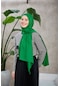 Moda Mevsimi İpekhan Line Leola Desen İpeksi Jakar Şal Yeşil