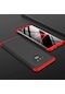 Kilifone - Samsung Uyumlu Galaxy Note 9 - Kılıf 3 Parçalı Parmak İzi Yapmayan Sert Ays Kapak - Siyah-kırmızı