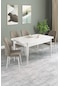 Vena Beyaz Desen 70x110 Sabit Mutfak Masası 4 Adet Sandalye Cappucino