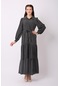 Violevin Er-cool Kadın Kuşaklı Keten Elbise 8050-29-siyah