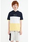 Tommy Life Sarı Renk Bloklu Kanguru Cepli Kapüşonlu Oversize Erkek Çocuk T-shirt - 11150 Sarı