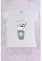 Kız Çocuk Tshirt Pistachio Baskılı Bisiklet Yaka E2 Gri