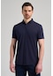 Koyu Lacivert Kısa Kol Düz Örme İtalyan Yaka Düğmeli Cepsiz Pamuklu Classic Slim Fit Gömlek 1004250156 200 Koyu Lacivert