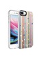 Noktaks - iPhone Uyumlu 8 Plus - Kılıf Koruyucu Sert Desenli Silver Kapak - Noktalar
