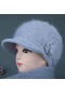 Siyah Şapka Kadın Kış Sıcaklığı Ve Kalın Kadife Yaşlı Bayan Tavşan Yün Şapka Anne Şapkası, Beden: One Size