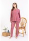 Kadın Orta Yaş Ve Üzeri Regular/rahat Kalıp Düz Desen Pamuk Anne Pijama Takımı 50-gül Kurusu
