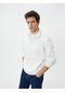 Koton Yarım Fermuarlı Sweatshirt Basic Dik Yaka Ribanalı Uzun Kollu Beyaz 4sam70002mk