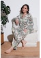 Lela Kadın Pijama Takımı 611pt288y Vizon-yeşil