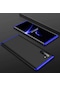 Tecno - Samsung Galaxy Uyumlu Note 10 - Kılıf 3 Parçalı Parmak İzi Yapmayan Sert Ays Kapak - Siyah-mavi