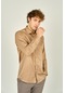 Figs Erkek Slim Fit Uzun Kollu Pamuklu Parlak Kumaş Gömlek 0013 Camel Camel