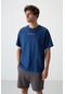 Tommy Life Parlament Pamuklu Kalın Yüzeyi Dokulu Oversize Fit Baskılı Erkek T-shirt - 88364 Parlament