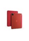 Mutcase - İpad Uyumlu İpad Pro 12.9 2022 M2 - Kılıf Kalem Bölmeli Stand Olabilen Origami Tri Folding Tablet Kılıfı - Kırmızı