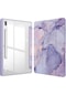 Samsung Galaxy Uyumlu Tab İçin S9 Fe 11 S10 Artı 12.4 İnç 2023 Kılıf Kalem Tutucu Purple Marble A8 10.5 2022 X207 Arka Kapak