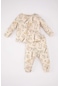 Defacto Kız Bebek Desenli Uzun Kollu Pijama Takımı B9238a524spbg144