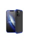 Kilifone - İphone Uyumlu İphone 13 Pro Max - Kılıf 3 Parçalı Parmak İzi Yapmayan Sert Ays Kapak - Siyah-mavi
