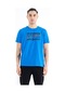 Tommy Life Saks Yazı Desen Baskılı Standart Kalıp O Yaka Erkek T-shirt - 88172 Saks