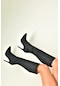 Fox Shoes Siyah Süet İnce Topuklu Sivri Burun Kadın Çizme N372530102