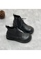 Siyah Johnature Hakiki Deri Kışlık Botlar Kadın Ayakkabı Zip Yuvarlak Ayak Düz El Yapımı Eğlence Dikiş Ayak Bileği Bayan Botları