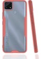 Ekılıf - Realme C25 Uyumlu Kılıf Kenarı Renkli Arkası Şeffaf Parfe Kapak - Pembe