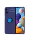Kilifone - Samsung Uyumlu Galaxy M51 - Kılıf Yüzüklü Auto Focus Ravel Karbon Silikon Kapak - Mavi