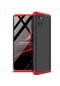 Noktaks - Samsung Galaxy Uyumlu A81 Note 10 Lite - Kılıf 3 Parçalı Parmak İzi Yapmayan Sert Ays Kapak - Siyah-kırmızı