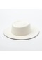 Kadınlar İçin 100% Yün Keçe Şapkalar Beyaz Geniş Ağız Fedoras Düğün Parti Rounded Top Rounded Top