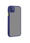 Noktaks - iPhone Uyumlu 11 Pro Max - Kılıf Arkası Buzlu Renkli Düğmeli Hux Kapak - Lacivert