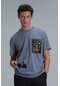 Lufian Erkek Exotıc Modern Grafik T-shirt 111020202 Koyu Gri