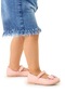 Kiko Kids Taşlı Cırtlı Kız Çocuk Fiyonklu Babet Ayakkabı Ege 204 Cilt Pudra