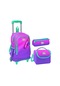 Coral High Pembe Mor Renk Geçişli Üçlü Çekçek Işıklı Tekerlekli Çanta Seti - Kız Çocuk