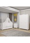Melina Yıldız 4 Kapaklı Bebek Odası + Yatak + Uyku Seti - Beyaz