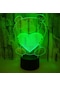 Xiaoqityh Kalp Ayı 3d Dokunmatik Optik Illusion Gece Lambası Çarpıcı Görsel Efekt 7 Renk Değişen Masa Masa Lambası Yatak Odası Çocuk Odası Dekoratif Gece Lambası Stil H Xiaoqityh