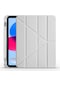 Noktaks - iPad Uyumlu iPad 10.9 2022 10.nesil - Kılıf Kalem Bölmeli Stand Olabilen Origami Tri Folding Tablet Kılıfı - Gri