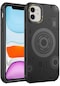 Mutcase - İphone Uyumlu İphone 11 - Kılıf Kablosuz Şarj Destekli Desenli Hot Magsafe Kapak - Siyah