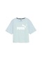 Puma Ess Cropped Logo Tee Mavi Kadın Kısa Kol T-shirt 000000000101909167