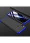 Mutcase - Huawei Uyumlu Y9 Prime 2019 / Y9 2019 - Kılıf 3 Parçalı Parmak İzi Yapmayan Sert Ays Kapak - Siyah-mavi