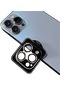 iPhone Uyumlu 14 Pro Max Lens Koruma Taşlı Parlak Renkli Kamera Koruyucu Cl-08 Takma Aparatıyla Koruma - Gold