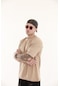 The Champ Clothing Bisiklet Yaka Oversize Erkek T-shirt Bal Bej