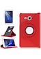 Noktaks - Samsung Galaxy Uyumlu Samsung Galaxy Tab 4 T280 - Kılıf 360 Dönebilen Stand Olabilen Koruyucu Tablet Kılıfı - Kırmızı