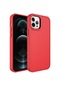 Noktaks İphone Uyumlu 12 Pro - Kılıf Metal Çerçeve Tasarımlı Sert Btox Kapak - Kırmızı
