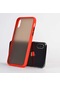 Kilifone - İphone Uyumlu İphone Xs Max 6.5 - Kılıf Arkası Mat Buzlu Kenarı Renkli Düğmeli Fri Silikon - Kırmızı