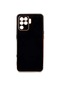 Kilifone - Oppo Uyumlu Reno 5 Lite - Kılıf Parlak Renkli Bark Silikon Kapak - Siyah