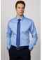 Tudors Slim Fit Premium Seri Cotton Likralı Mavi Erkek Gömlek-30200-mavi