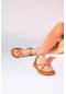 Luvishoes Antas Taba Hakiki Deri Kadın Parmak Arası Sandalet