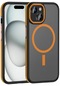 Kilifone - İphone Uyumlu İphone 15 - Kılıf Magsafe Şarj Özellikli Mat Görünümlü Ant Kapak - Turuncu