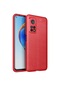 Noktaks - Xiaomi Uyumlu Xiaomi Mi 10t Pro 5g - Kılıf Deri Görünümlü Auto Focus Karbon Niss Silikon Kapak - Kırmızı