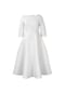 Ikkb Kadın Yeni Düz Renk Kadın Büyük Beden Elbise Beyaz